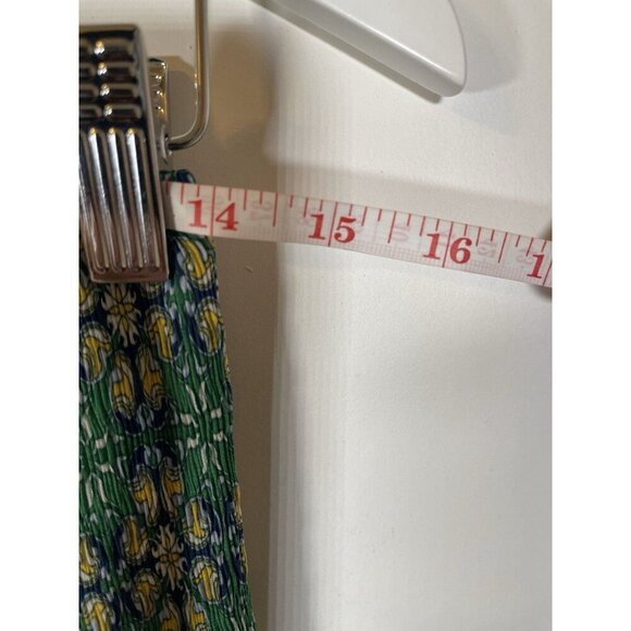 Max Studio Women's Green Floral Chiffon Smocked Waist Lined Skirt XS 90s Y2K - Picture 4 of 4